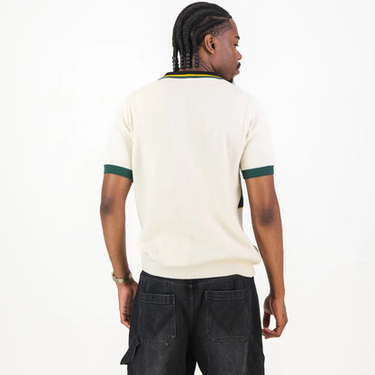 Official SA Legacy Threads™ BAFANA BAFANA YARN DYE STRIPE S/S KNITWEAR POLO- IVORY