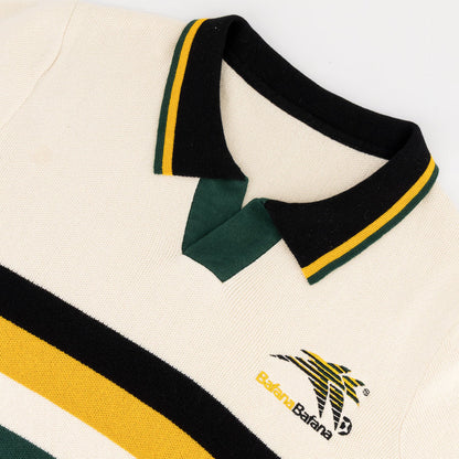 Official SA Legacy Threads™ BAFANA BAFANA YARN DYE STRIPE S/S KNITWEAR POLO- IVORY