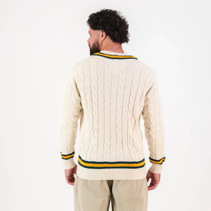 Official SA Legacy Threads™ Springboks 95 LS V-neck Knit-Ivory