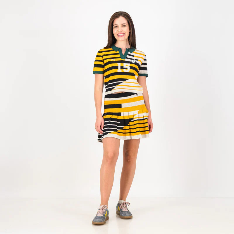 Official SA Legacy Threads™ Doctor Khumalo Pleated Knit Mini Skirt-Ivory