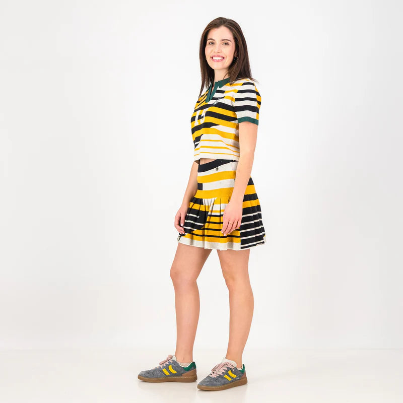 Official SA Legacy Threads™ Doctor Khumalo Pleated Knit Mini Skirt-Ivory
