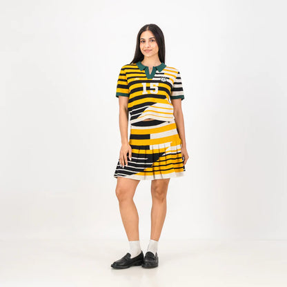 Official SA Legacy Threads™ Doctor Khumalo Pleated Knit Mini Skirt-Ivory