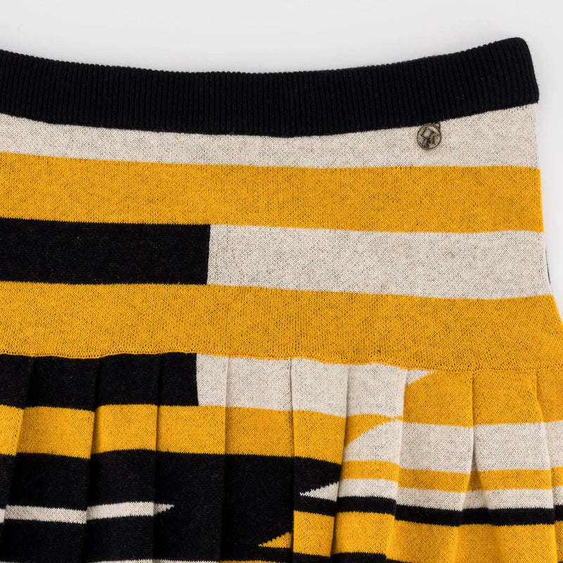 Official SA Legacy Threads™ Doctor Khumalo Pleated Knit Mini Skirt-Ivory