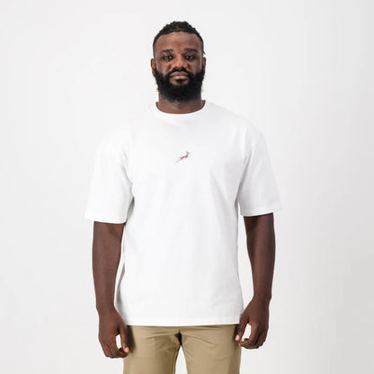 Official SA Legacy Threads™ Springboks Pop Badge Boxy Crew Tee-White